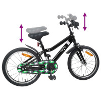 Produktbild för Barncykel 18 Tum för 5-7 år gamla Svart