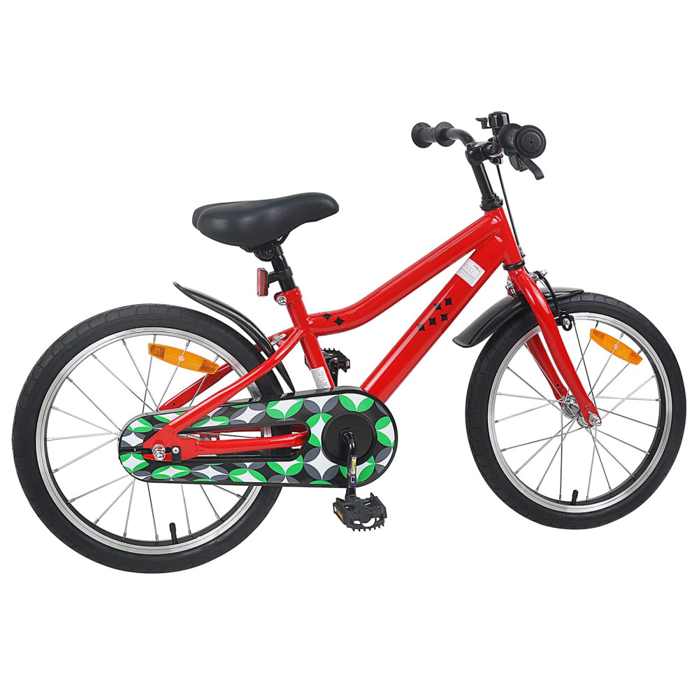 Produktbild för Barncykel 18 Tum för 5-7 år gamla Röd