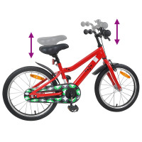 Produktbild för Barncykel 18 Tum för 5-7 år gamla Röd
