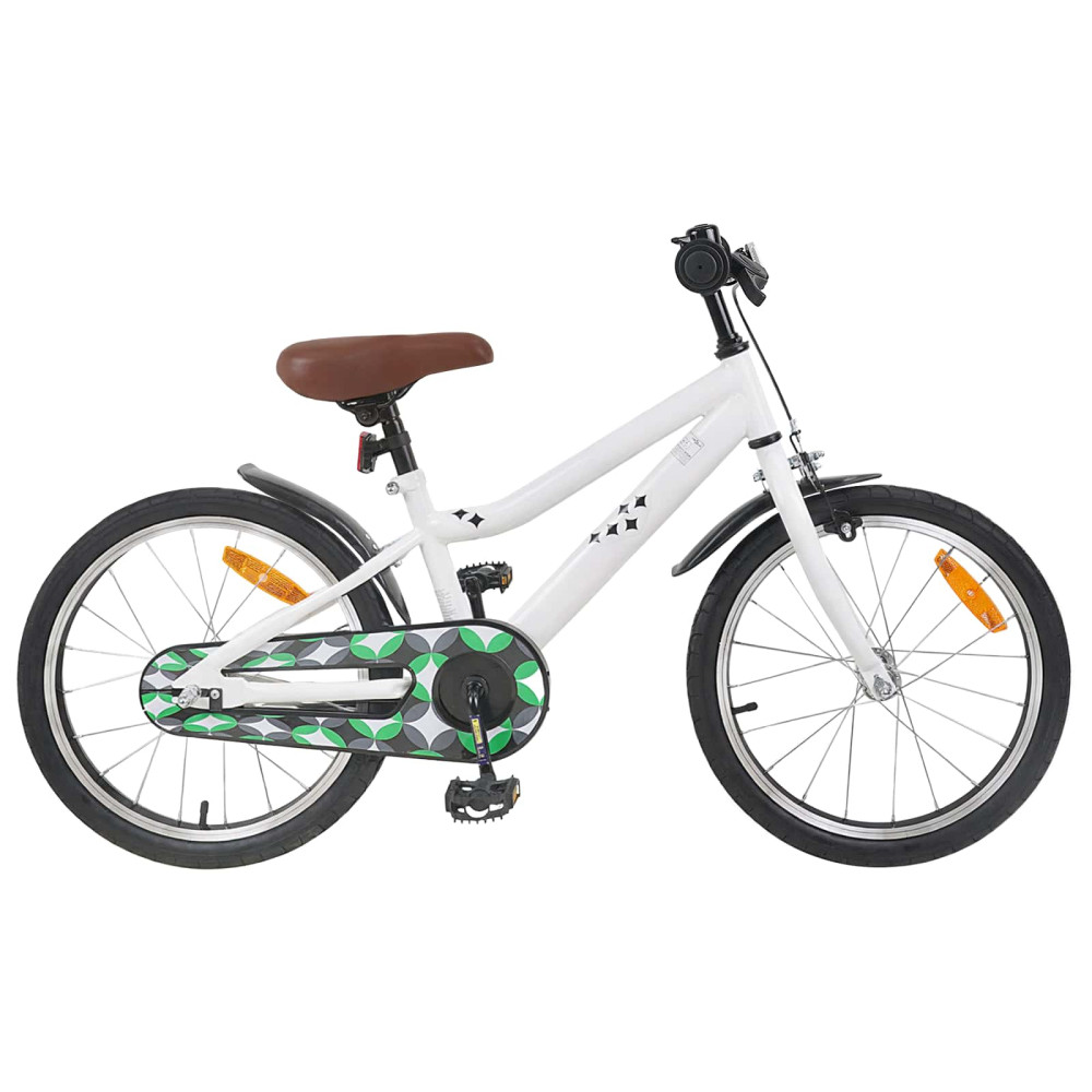 Produktbild för Barncykel 18 Tum för 5-7 år gamla Vit