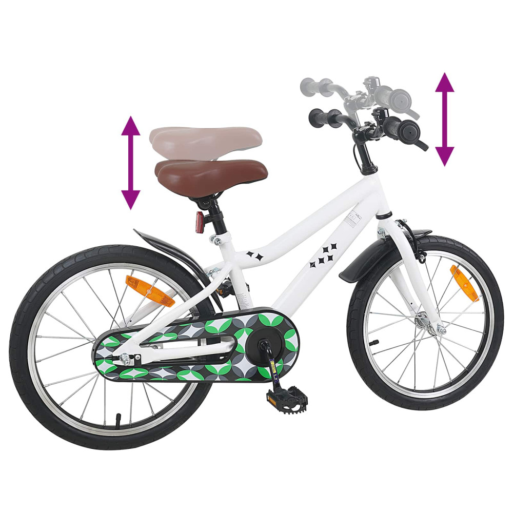 Produktbild för Barncykel 18 Tum för 5-7 år gamla Vit