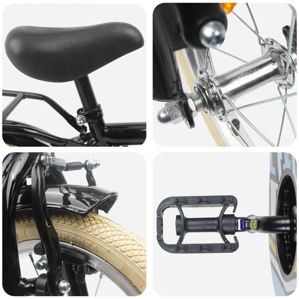 Produktbild för Barncykel 12 Tum för 2-4 åringar Svart