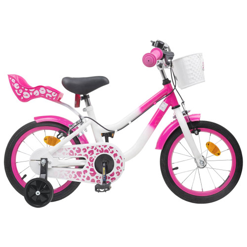 vidaXL Barncykel Med Stödhjul 12 Tum för 2-4 åringar Rosa