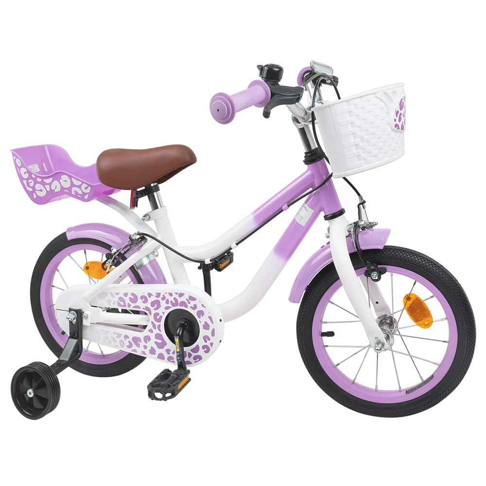 Produktbild för Barncykel Med Stödhjul 12 Tum för 2-4 åringar Lila