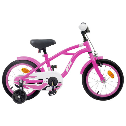 vidaXL Barncykel 12 Tum för 2-4 åringar Mörkrosa