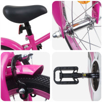 Produktbild för Barncykel 12 Tum för 2-4 åringar Mörkrosa