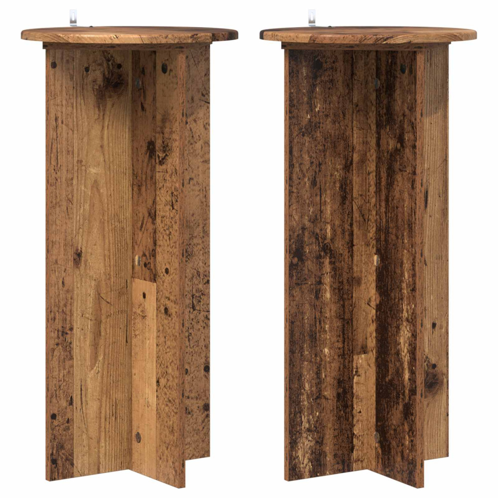 Produktbild för Växtställ 2 pcs Gammalt trä 40 x 40 x 80 cm Konstruerat trä