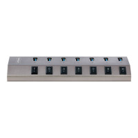 Produktbild för StarTech.com 7-Port Self-Powered USB-C Hub with Individual On/Off Switches, USB 3.0 5Gbps Expansion Hub w/Power Supply, Desktop/Laptop USB-C to USB-A Hub, 7x BC 1.2 (1.5A), USB Type C Hub - USB-C/A Host Cables (5G7AIBS-USB-HUB-EU) - hubb - 7 portar
