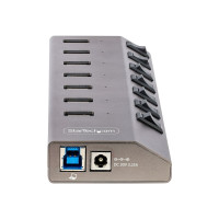 Produktbild för StarTech.com 7-Port Self-Powered USB-C Hub with Individual On/Off Switches, USB 3.0 5Gbps Expansion Hub w/Power Supply, Desktop/Laptop USB-C to USB-A Hub, 7x BC 1.2 (1.5A), USB Type C Hub - USB-C/A Host Cables (5G7AIBS-USB-HUB-EU) - hubb - 7 portar