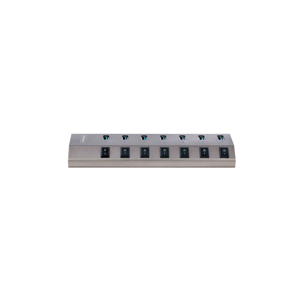 Produktbild för StarTech.com 7-Port Self-Powered USB-C Hub with Individual On/Off Switches, USB 3.0 5Gbps Expansion Hub w/Power Supply, Desktop/Laptop USB-C to USB-A Hub, 7x BC 1.2 (1.5A), USB Type C Hub - USB-C/A Host Cables (5G7AIBS-USB-HUB-EU) - hubb - 7 portar