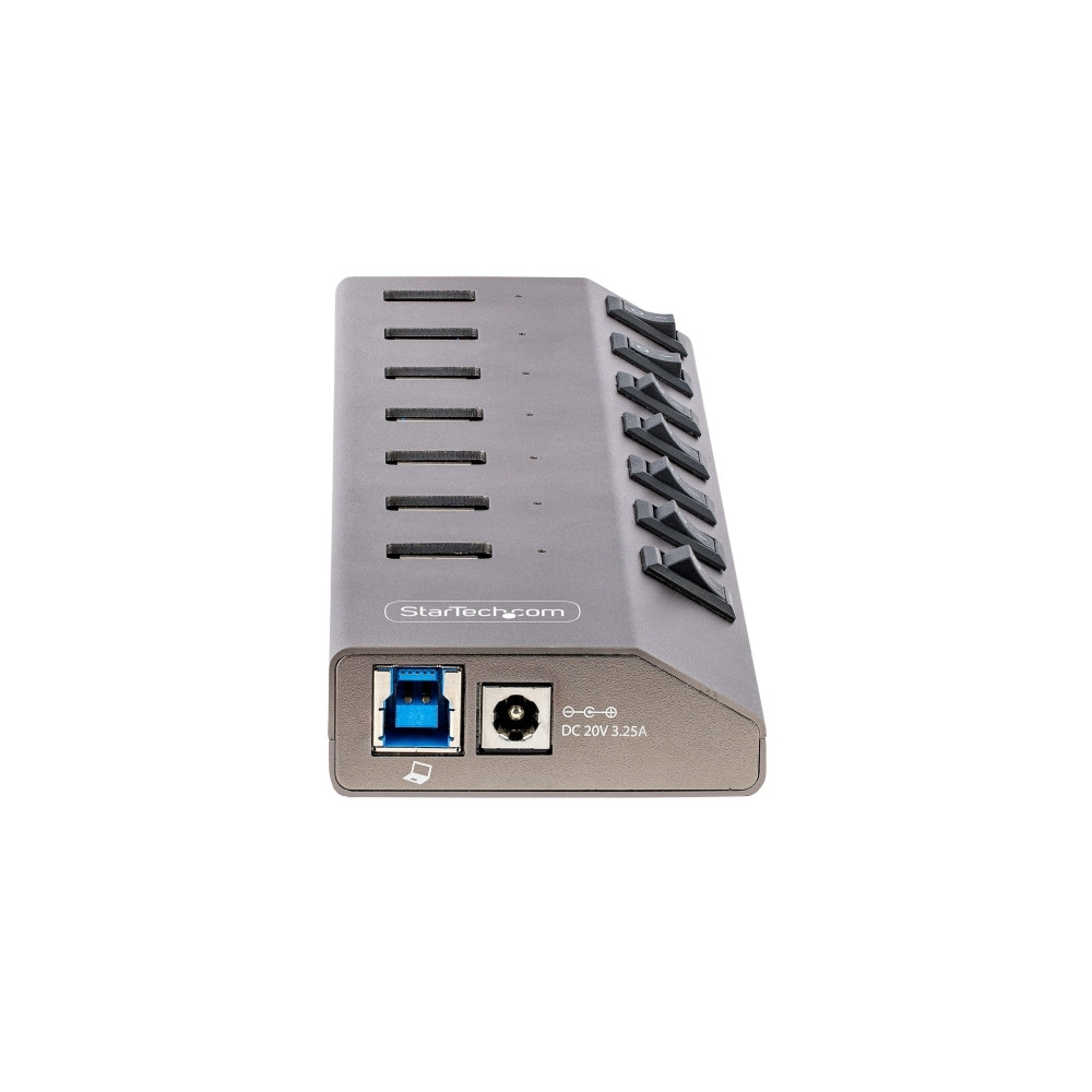 Produktbild för StarTech.com 7-Port Self-Powered USB-C Hub with Individual On/Off Switches, USB 3.0 5Gbps Expansion Hub w/Power Supply, Desktop/Laptop USB-C to USB-A Hub, 7x BC 1.2 (1.5A), USB Type C Hub - USB-C/A Host Cables (5G7AIBS-USB-HUB-EU) - hubb - 7 portar