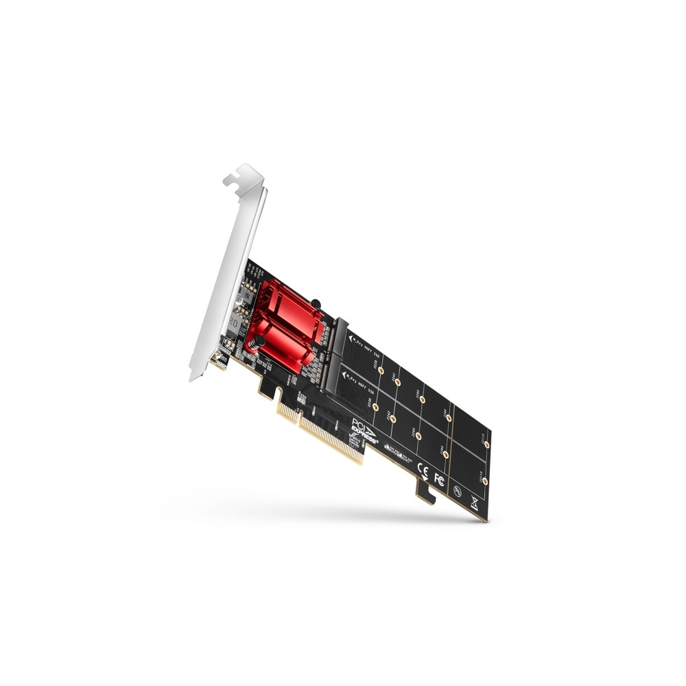 Produktbild för Axagon PCEM2-ND, PCIe, M.2, Hankoppling, Fullhöjd/låg profil...
