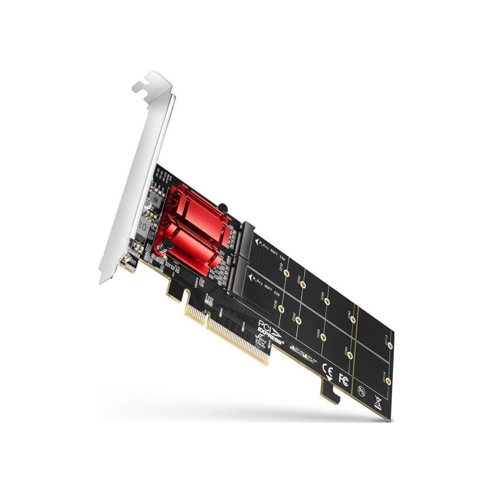 Produktbild för Axagon PCEM2-ND, PCIe, M.2, Hankoppling, Fullhöjd/låg profil...