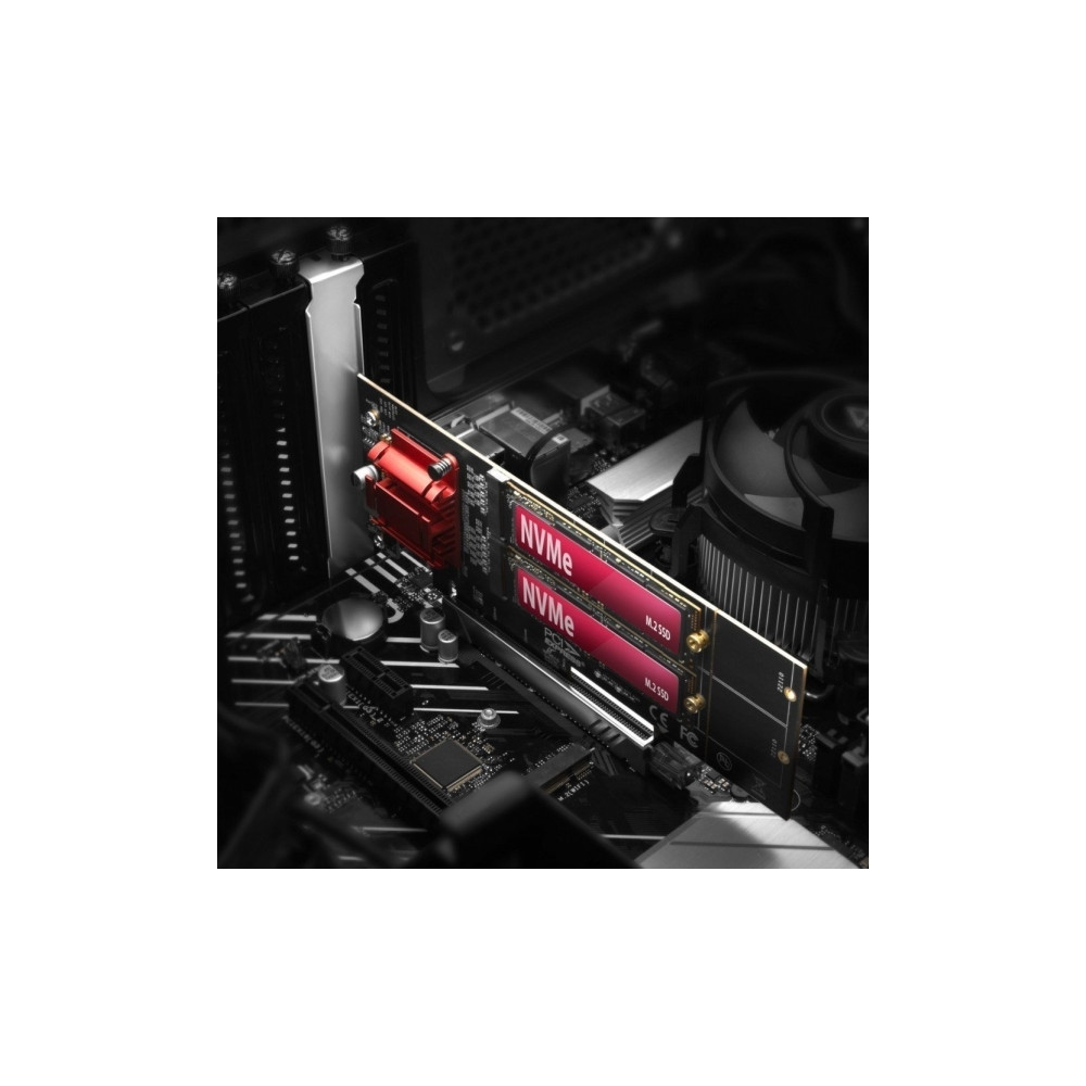 Produktbild för Axagon PCEM2-ND, PCIe, M.2, Hankoppling, Fullhöjd/låg profil...