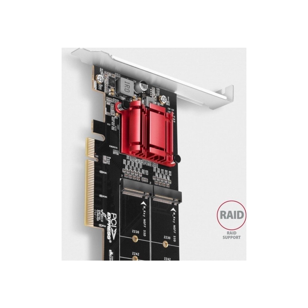 Produktbild för Axagon PCEM2-ND, PCIe, M.2, Hankoppling, Fullhöjd/låg profil...