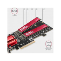 Produktbild för Axagon PCEM2-ND, PCIe, M.2, Hankoppling, Fullhöjd/låg profil...
