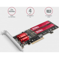 Produktbild för Axagon PCEM2-ND, PCIe, M.2, Hankoppling, Fullhöjd/låg profil...