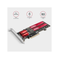 Produktbild för Axagon PCEM2-ND, PCIe, M.2, Hankoppling, Fullhöjd/låg profil...