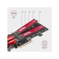 Produktbild för Axagon PCEM2-ND, PCIe, M.2, Hankoppling, Fullhöjd/låg profil...