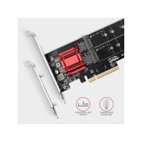 Produktbild för Axagon PCEM2-ND, PCIe, M.2, Hankoppling, Fullhöjd/låg profil...