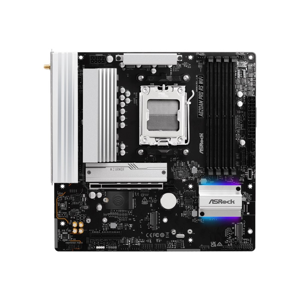 Produktbild för ASRock A620AM PRO RS WIFI - moderkort - micro ATX - Socket AM5 - AMD A620A