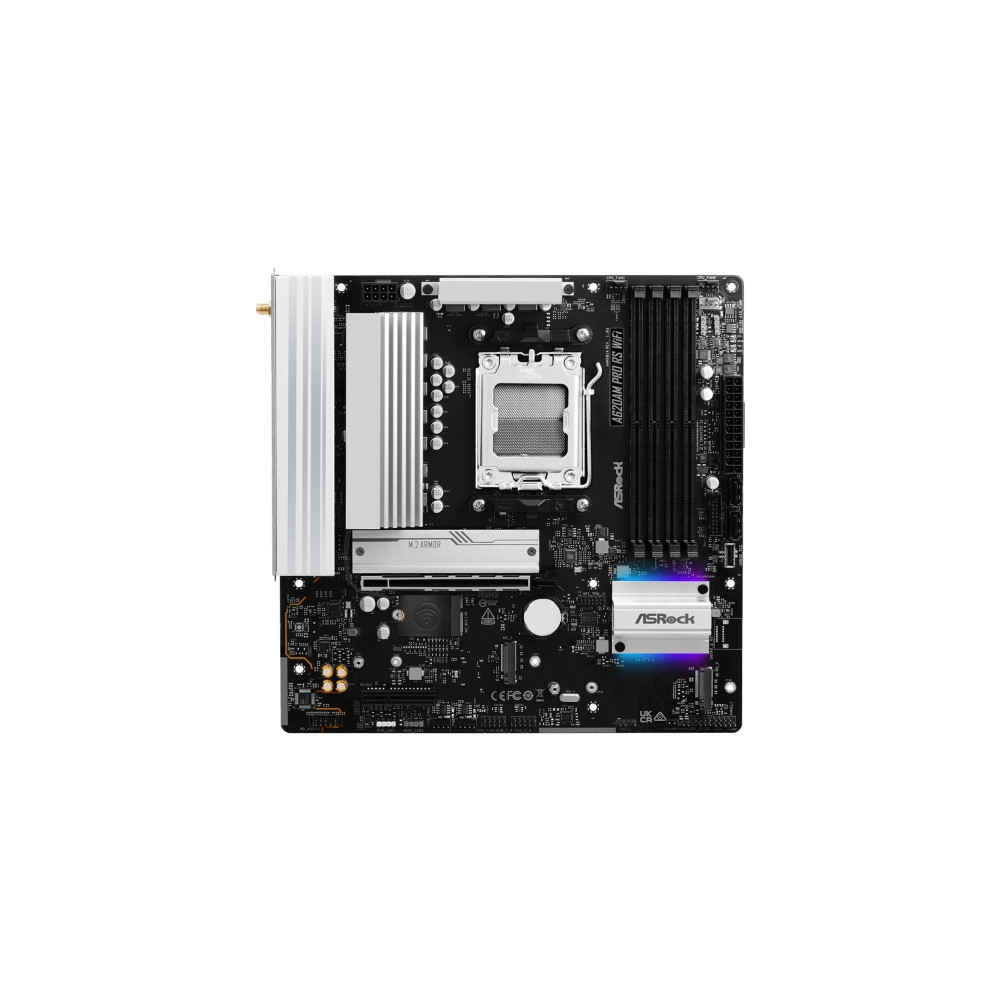 Produktbild för ASRock A620AM PRO RS WIFI - moderkort - micro ATX - Socket AM5 - AMD A620A