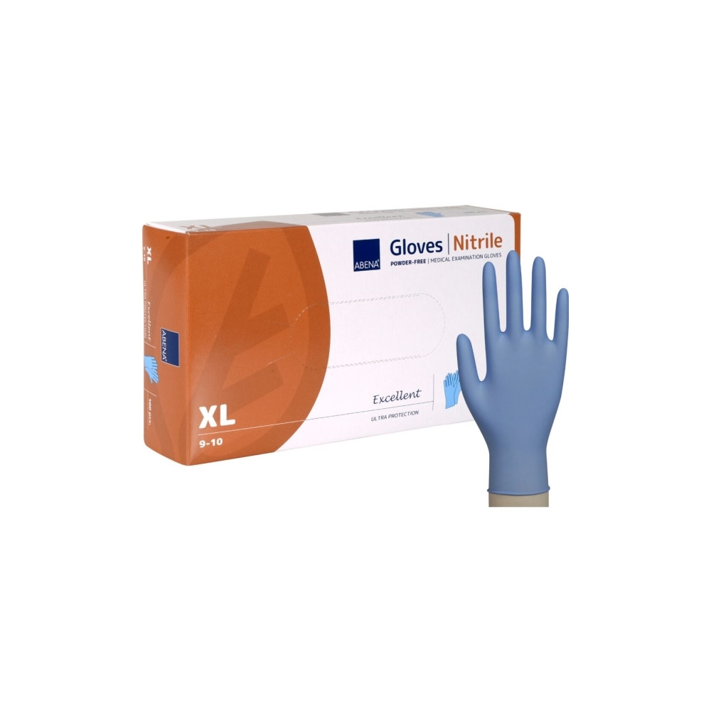 Produktbild för Abena HospiCare - handskar - storlek: 9-10 - extra large - nitrilgummi - blå (paket om 100)