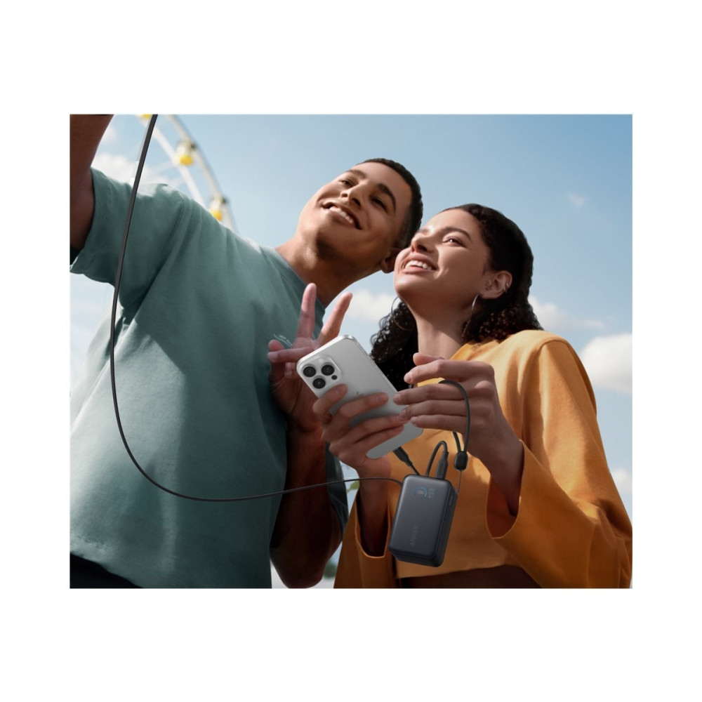 Produktbild för Anker Nano power bank - inbyggd USB-C-kabel - 2 x USB-C, USB - 45 Watt