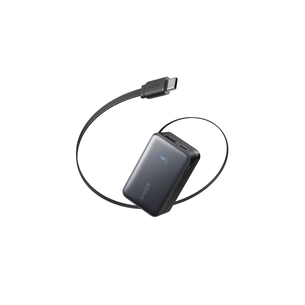 Produktbild för Anker Nano power bank - inbyggd USB-C-kabel - 2 x USB-C, USB - 45 Watt