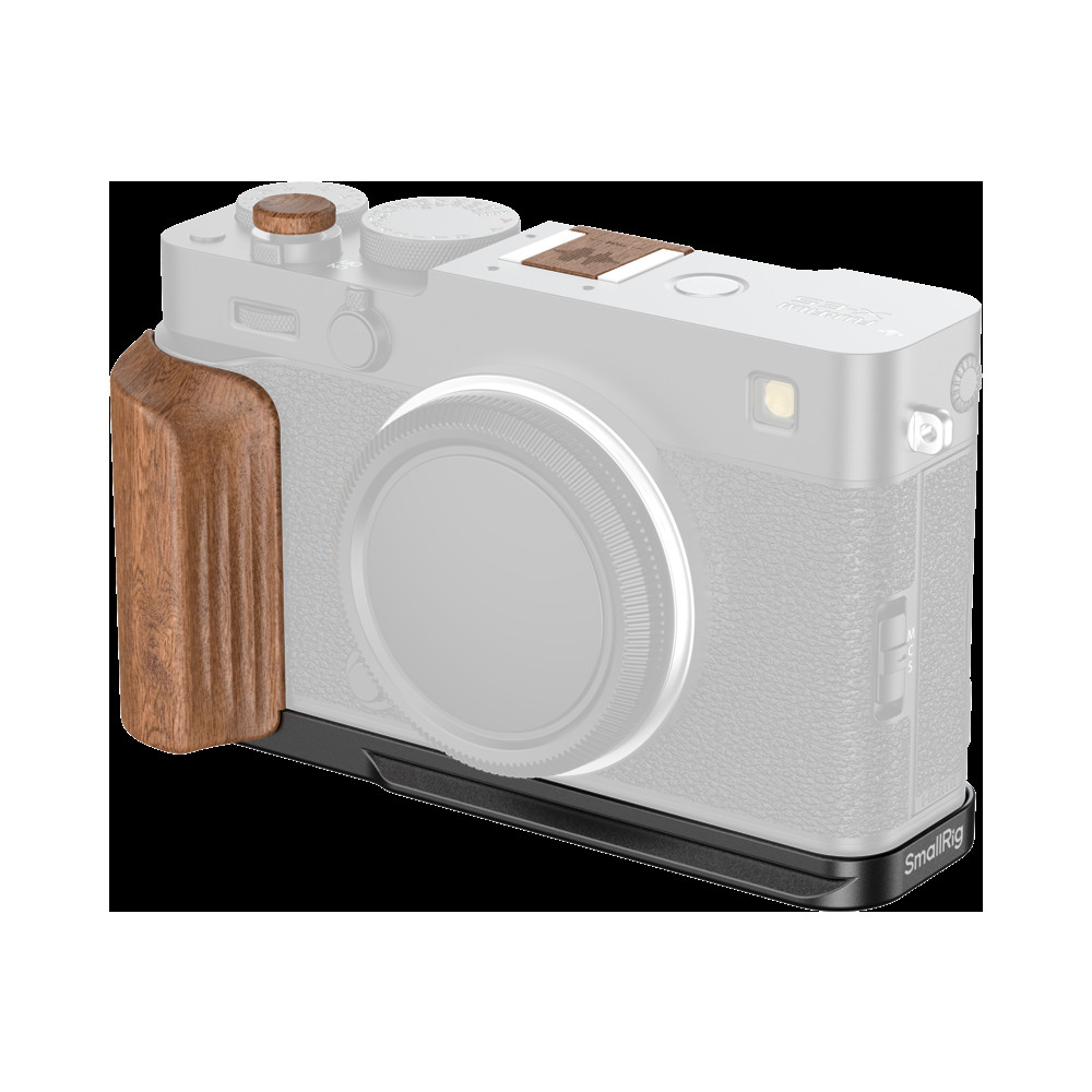 Produktbild för SmallRig 5985 L-Shaped Mount Plate with Wooden Handle for FUJIFILM X-E5 (Rosewood, Black)