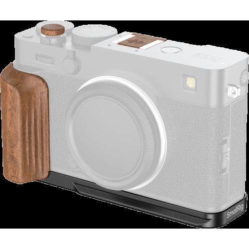 SMALLRIG SmallRig 5985 L-Shaped Mount Plate with Wooden Handle for FUJIFILM X-E5 (Rosewood, Black)