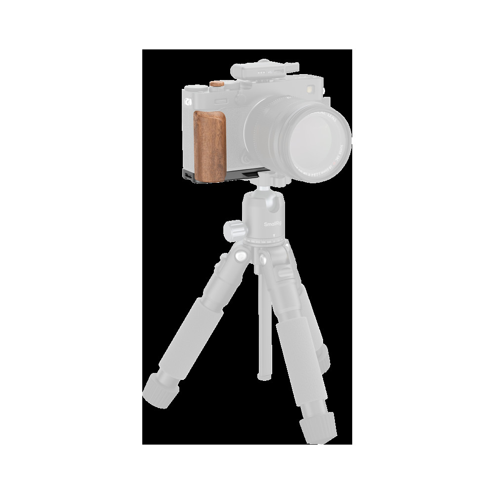 Produktbild för SmallRig 5985 L-Shaped Mount Plate with Wooden Handle for FUJIFILM X-E5 (Rosewood, Black)