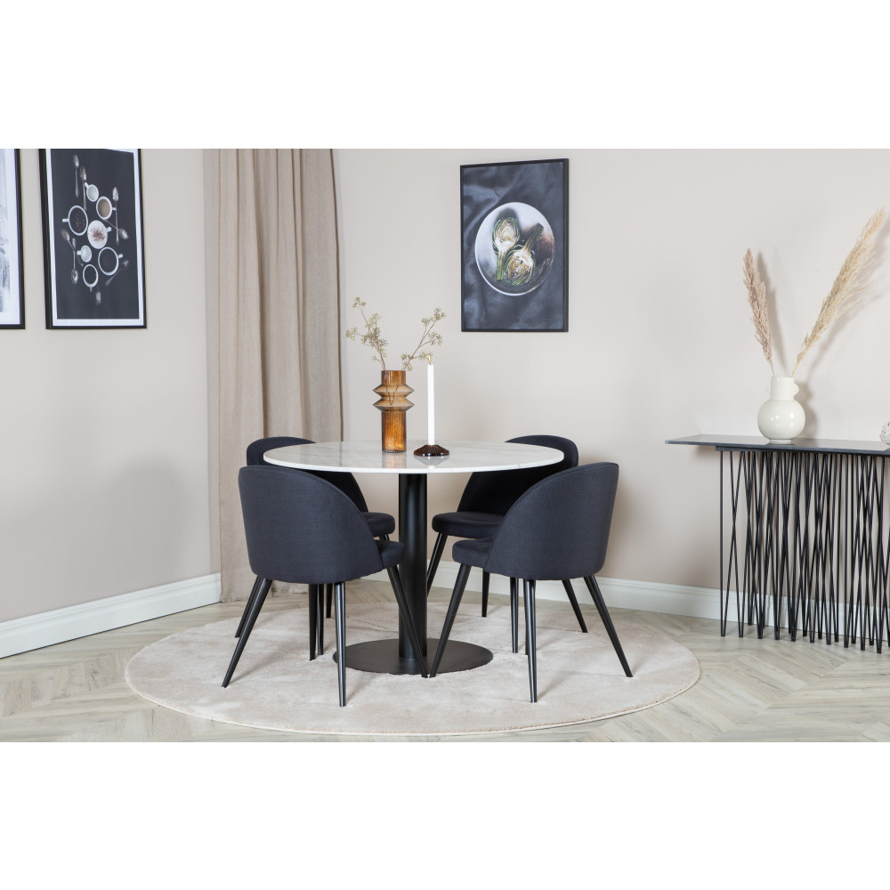 Produktbild för Estelle Matbord med Velvet Stolarna