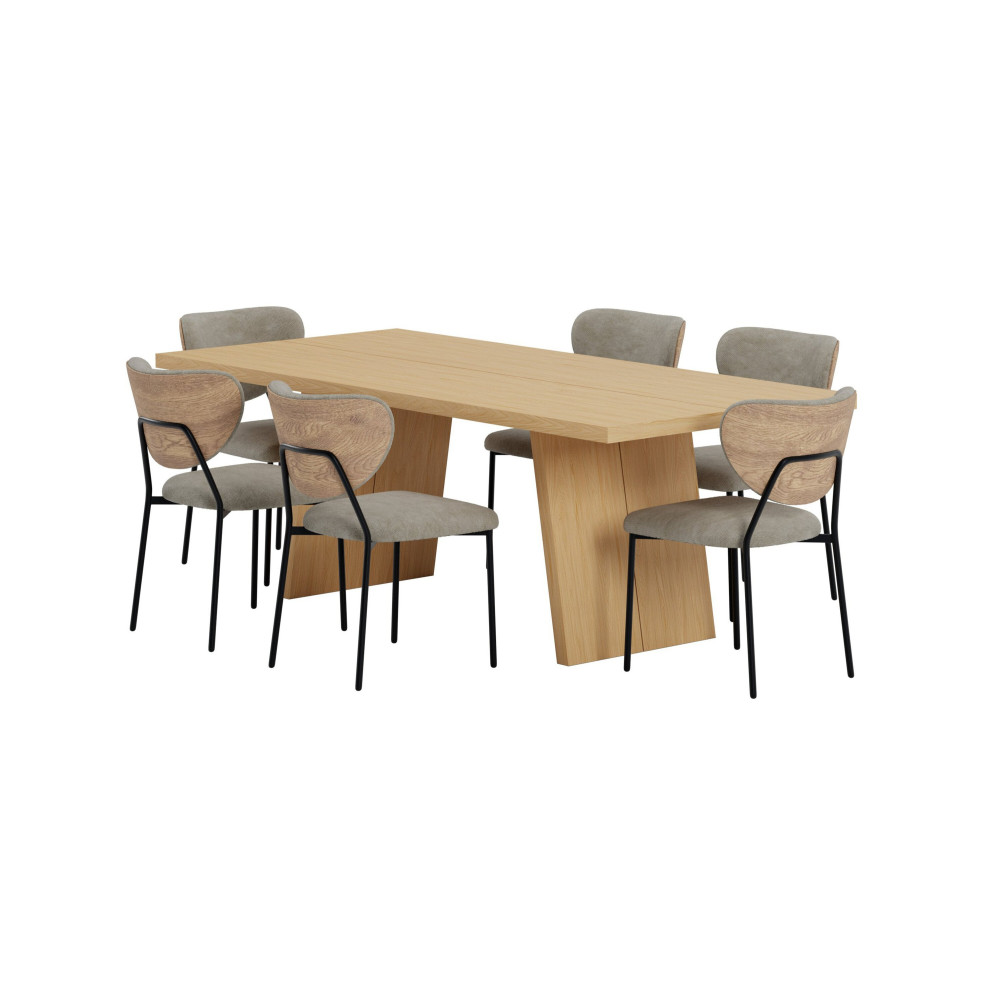 Produktbild för Logga Matbord med Butterfly Stolarna