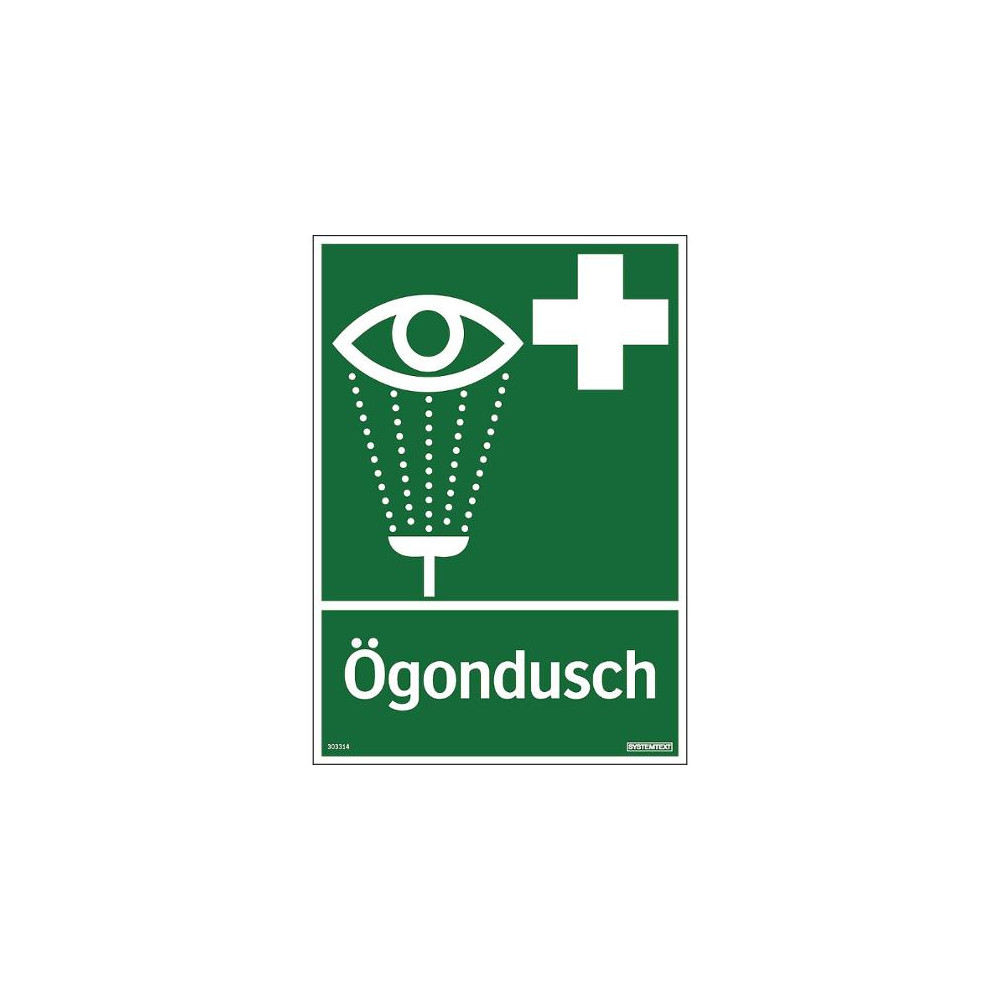 Produktbild för Skylt Ögondusch 297x105mm