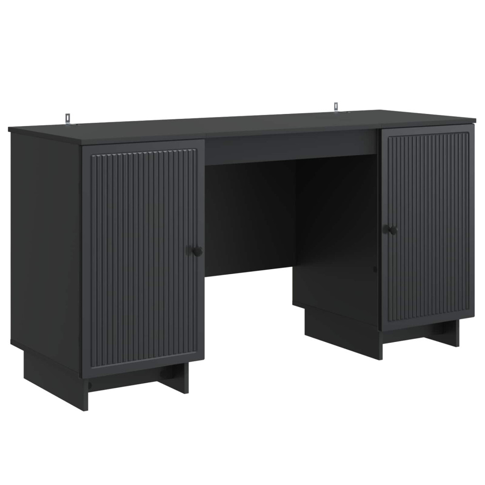 Produktbild för Skrivbord Svart Konstruerat trä 142,5 x 50 x 75 cm