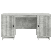 Produktbild för Skrivbord Betonggrå Konstruerat trä 142,5 x 50 x 75 cm