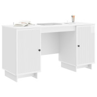Produktbild för Skrivbord Vit högglans Konstruerat trä 142,5 x 50 x 75 cm