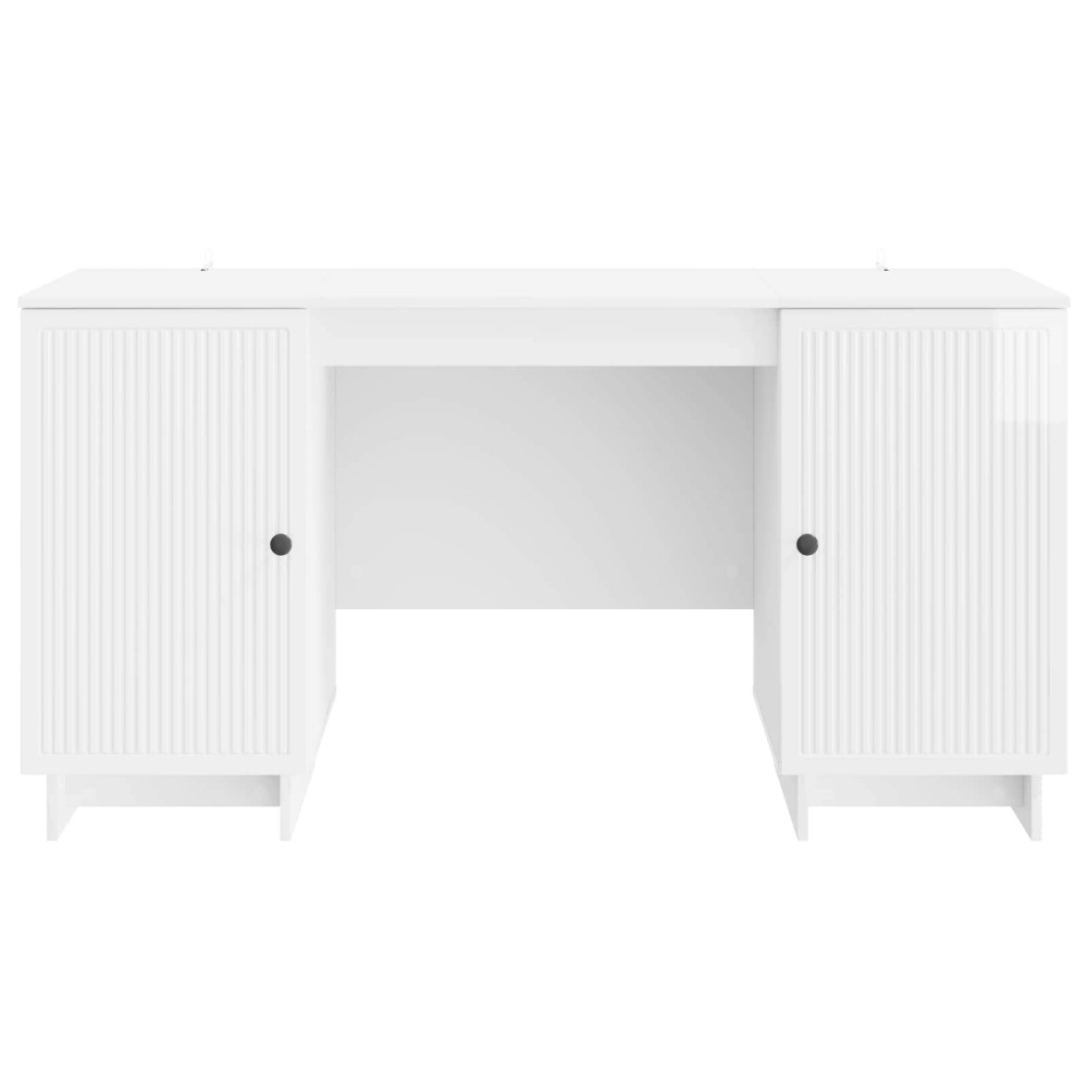 Produktbild för Skrivbord Vit högglans Konstruerat trä 142,5 x 50 x 75 cm