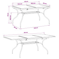 Produktbild för Utbyggbart Mesh Matbord Antracit 212 x 90 x 76 cm Stål