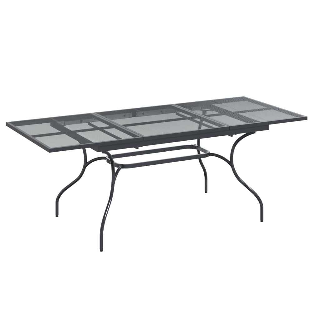 Produktbild för Utbyggbart Mesh Matbord Antracit 212 x 90 x 76 cm Stål