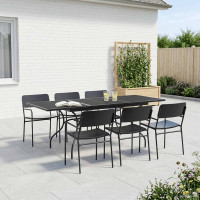 Produktbild för Utbyggbart Mesh Matbord Antracit 212 x 90 x 76 cm Stål