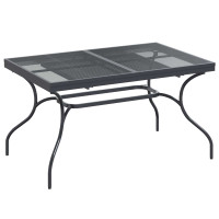 Produktbild för Utbyggbart Mesh Matbord Antracit 212 x 90 x 76 cm Stål
