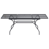 Produktbild för Utbyggbart Mesh Matbord Antracit 212 x 90 x 76 cm Stål