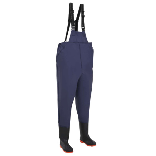 vidaXL Bröst Vadarbyxor med Stövlar PVC-belagd polyester Storlek 43
