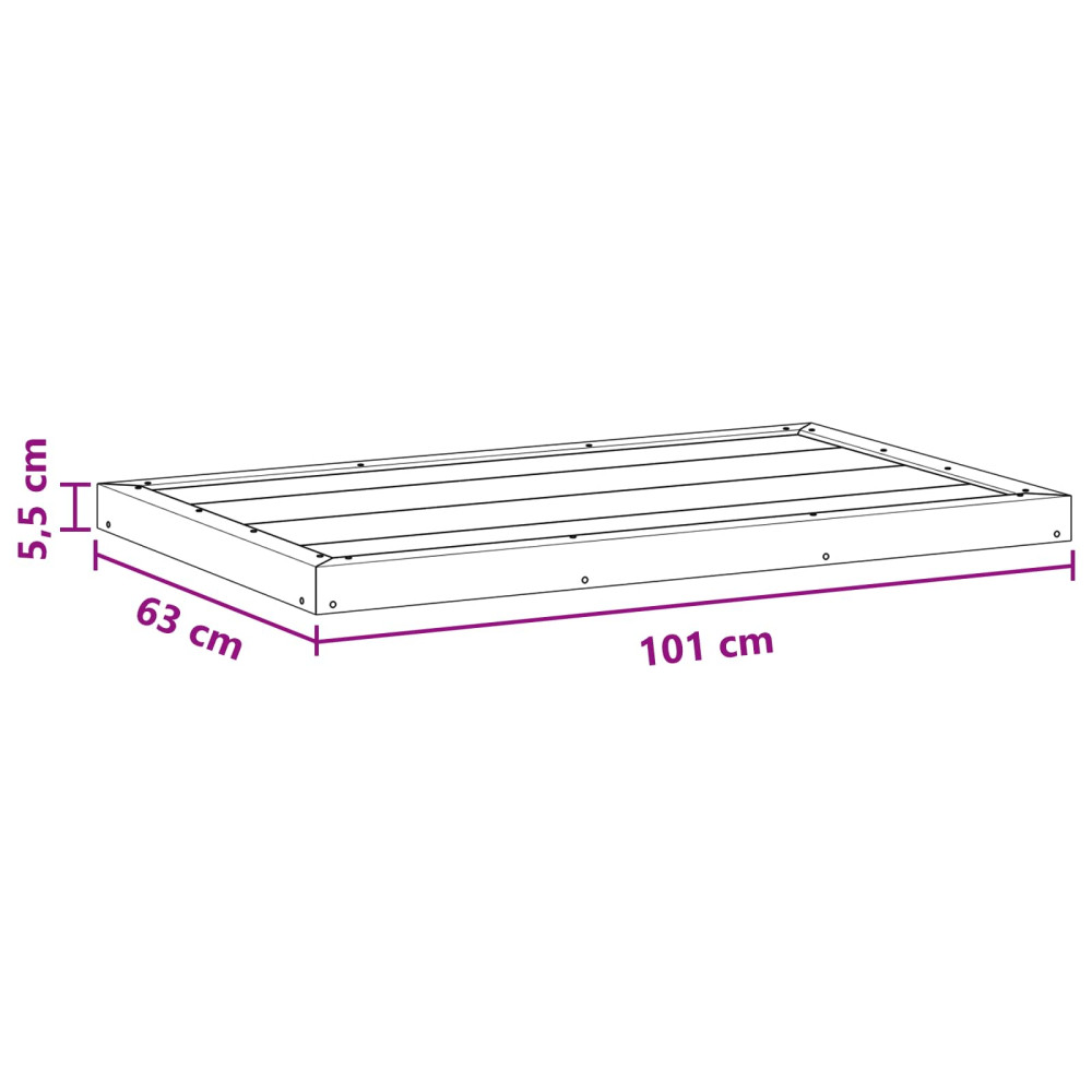 Produktbild för Duschbasplatta Svart 101 x 63 x 5,5 cm WPC