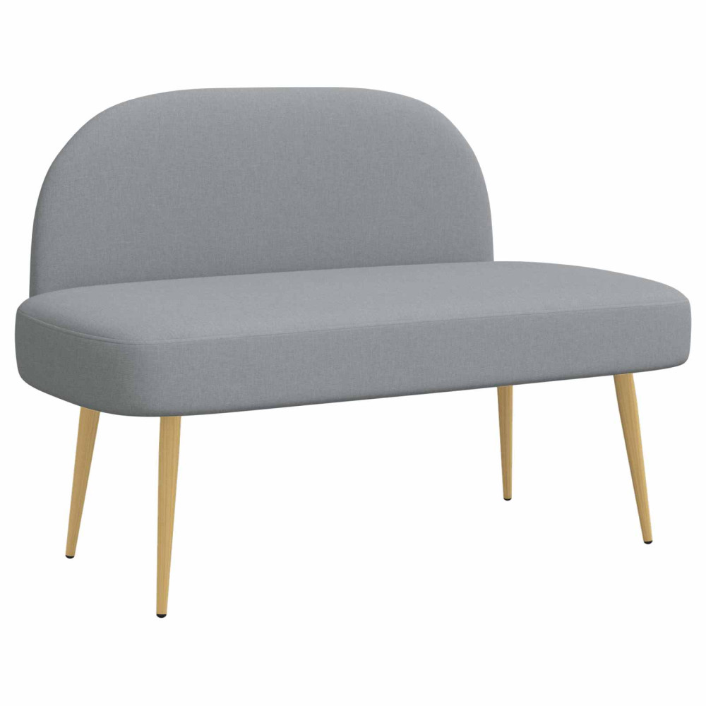 Produktbild för Klädd bänk med ryggstöd Ljusgrå 110 x 60 x 76 cm Polyester