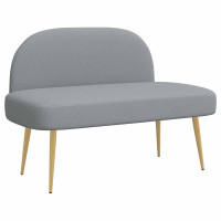 Produktbild för Klädd bänk med ryggstöd Ljusgrå 110 x 60 x 76 cm Polyester