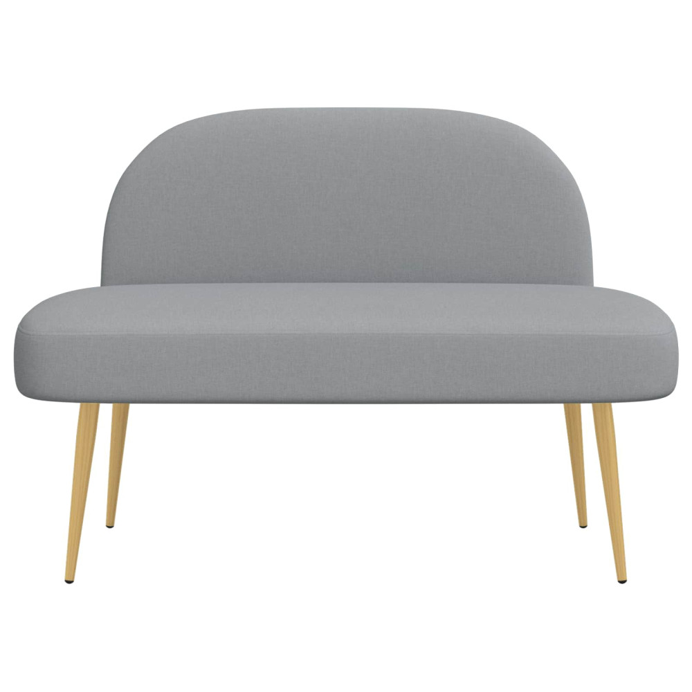 Produktbild för Klädd bänk med ryggstöd Ljusgrå 110 x 60 x 76 cm Polyester