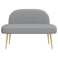 Produktbild för Klädd bänk med ryggstöd Ljusgrå 110 x 60 x 76 cm Polyester